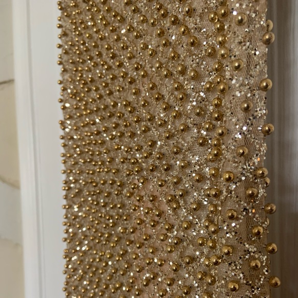 DROP A GLINT EMBELLISHED MINI DRESS IN GOLD - Picture 7 of 8